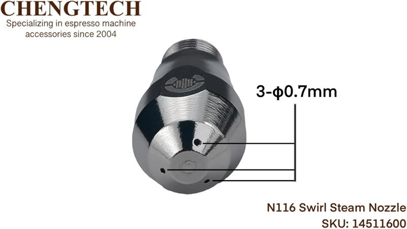 Chengtech Stainless Steel Steam Nozzle Compatible with DLG EC885/9155/9255/9355/9555/9665/9865, SMEG & EUPA Coffee Machine - Image 1